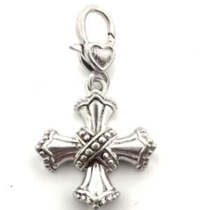 JUDITH RIPKA Sterling Silver Maltese Cross Charm Pendant enhancer